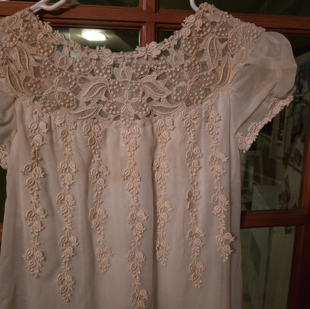 Edwardian Vintage Elegant Cream Lace Dress - Picture 4 of 4